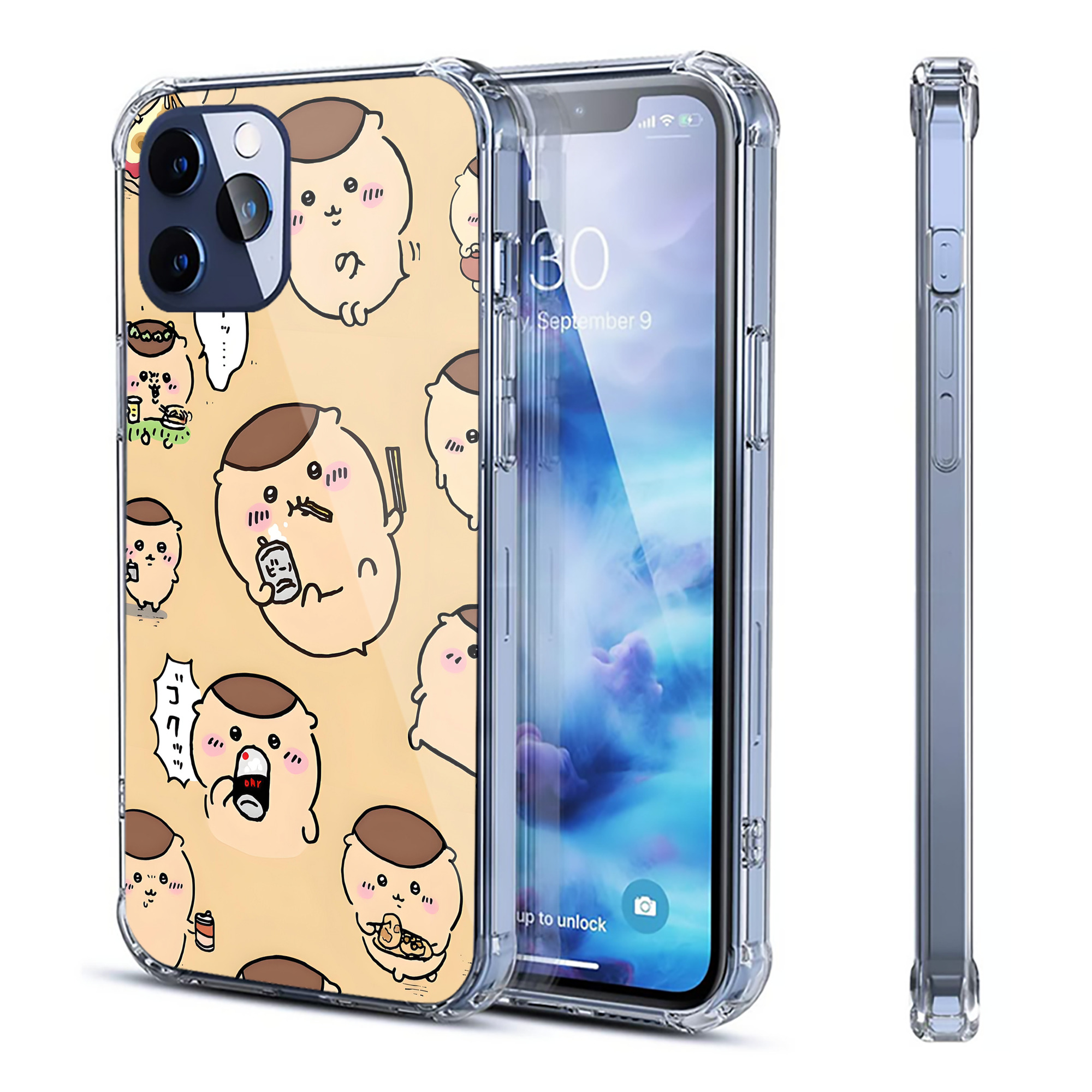（画像用） ちいかわ Chii-kawa 【iPhone 12シリーズ対応】透明スマホケース（クリアソフトケース）